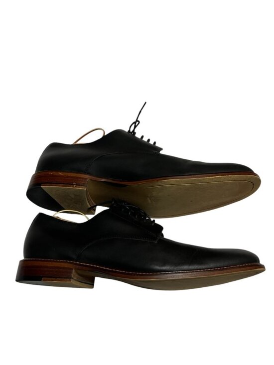 Aston Grey Mens 11 Black Leather Derby Dress Shoes Plain Toe Lace Up main image 5